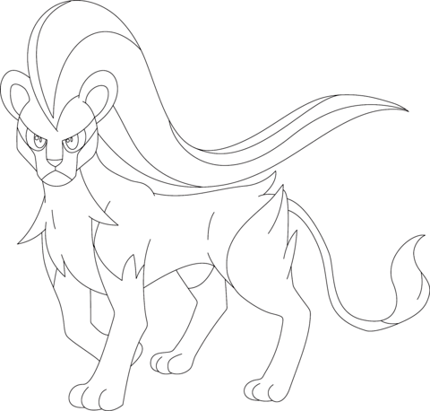 Female Pyroar Coloring Page